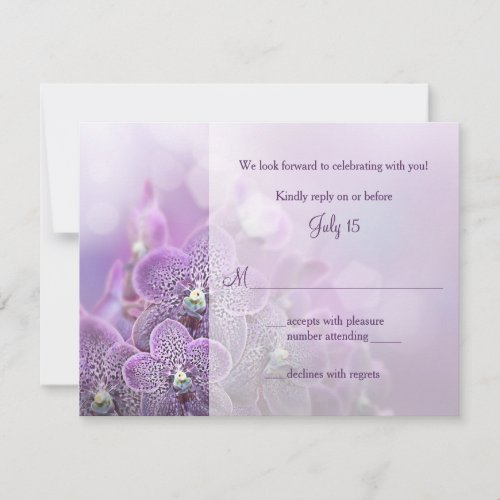 Purple Orchid Wedding RSVP Reply Card