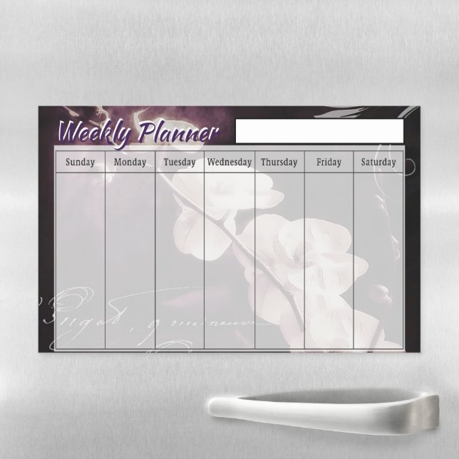 Purple orchid weekly planner  magnetic dry erase sheet (In Situ)