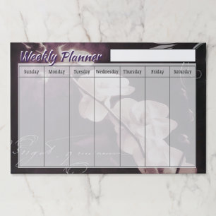 Purple orchid weekly planner sheets paper pad