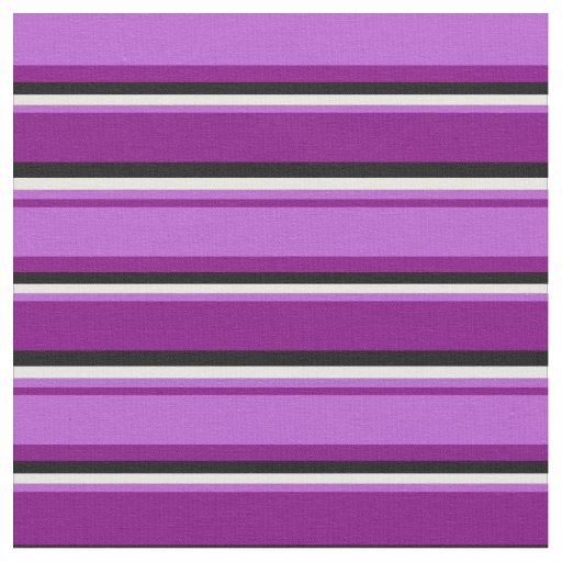 Purple, Orchid, White & Black Pattern Fabric
