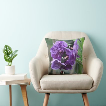 Purple Orchid(with Butterflies) Pillow