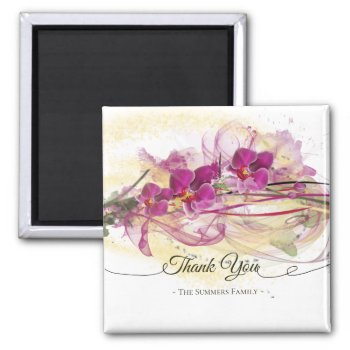 Purple Orchids Abstract Art Calligraphy Magnet by LifeInColorStudio at Zazzle
