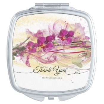 Purple Orchids Abstract Art Calligraphy Mirror For Makeup by LifeInColorStudio at Zazzle