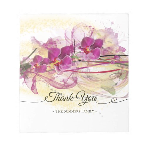 Purple Orchids Abstract Art Calligraphy Notepad