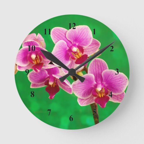Purple Orchids Acrylic wall clock