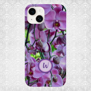 Purple Orchids and Vines with Name iPhone 13 Mini Case