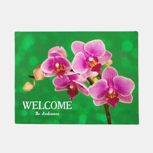 Purple Orchids Door Mat