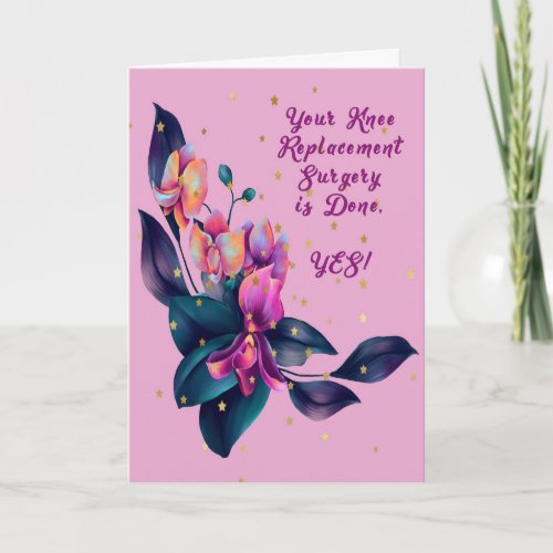 Purple Orchids for Knee Replacement Surgery Card