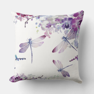 Purple Orchids Hummingbird Funeral Program Throw Pillow