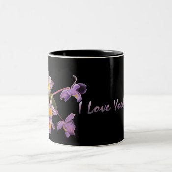 Purple Orchids - I Love You Mugs by MoonArtandDesigns at Zazzle