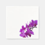 Purple orchids on a white napkin