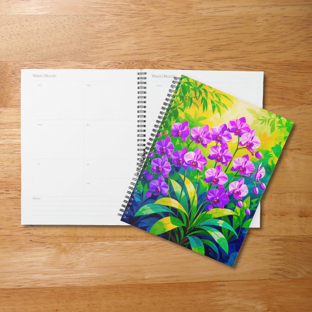 Purple Orchids Planner (Planner with purple orchids)