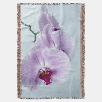 Purple orchids throw blanket