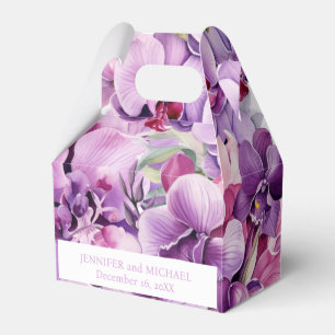 Purple Orchids Watercolor Favor Boxes