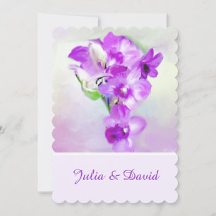 Purple Orchids Wedding Invitation
