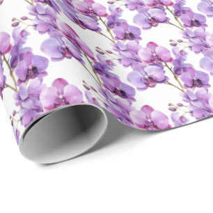 Purple Orchids Wrapping Paper