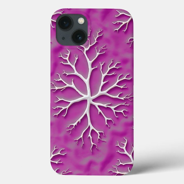 Purple Organic iPhone Case with Artistic Texture (Back)