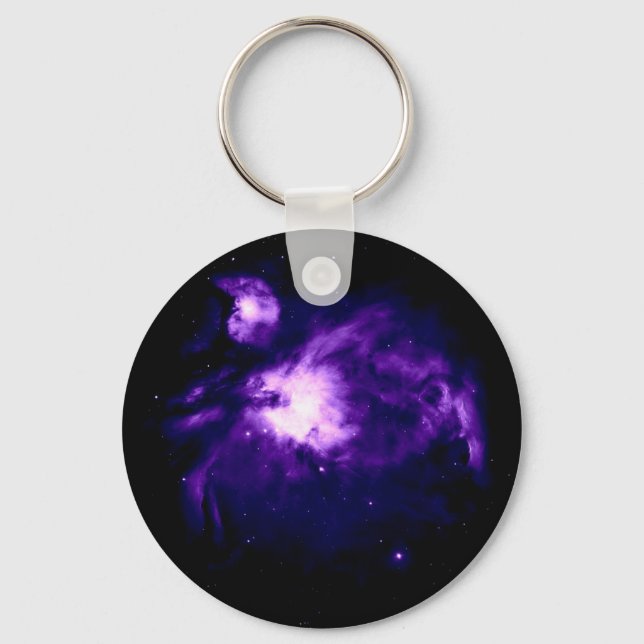 Purple Orion Nebula : Galaxy Keychain (Front)