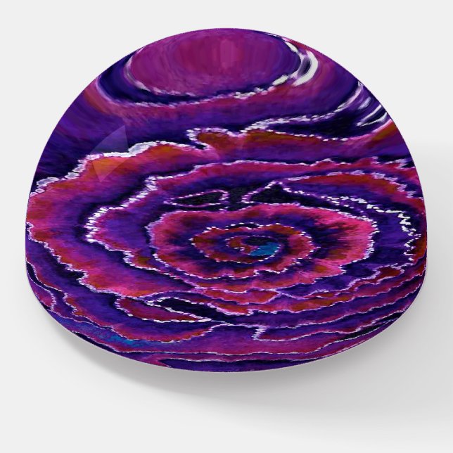 Purple ornamental cabbage paperweight (Angled)