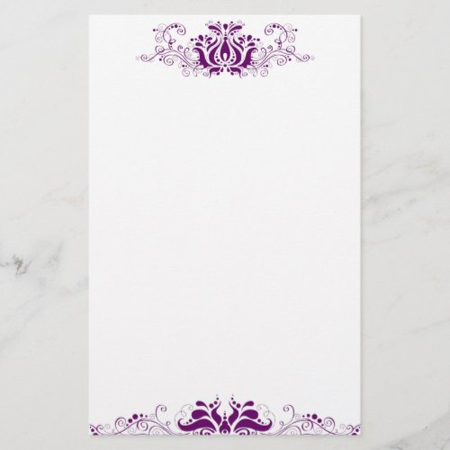 Purple ornamental ornate stationery