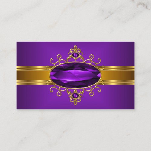 Purple Ornate Jewel Royal Yellow Gold Rich 2 Business Card Templates