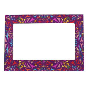 Purple Ornate Kaleidoscope Pattern Magnetic Frame