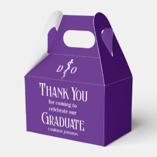 Purple Osteopathic Medical School Graduate Party Favor Boxes