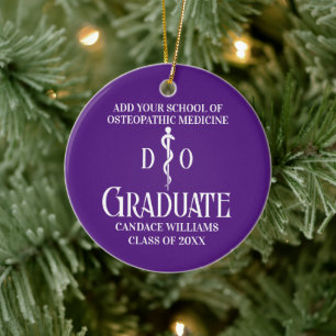 Purple Osteopathic Medical School Graduation Ceramic Ornament