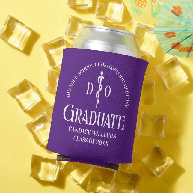 Purple Osteopathic Medical School Graduation Party Can Cooler (In Situ Summer)