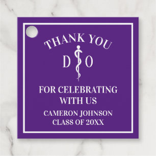 Purple Osteopathic Medical School Graduation Party Favor Tags