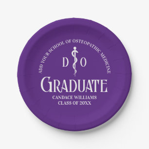 Purple Osteopathic Medical School Graduation Party Paper Plates