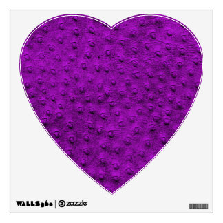 Purple Ostrich Leather Print Heart Wall Decal