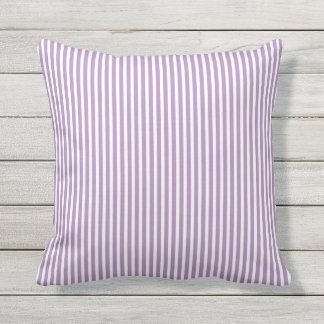 Purple Outdoor Pillows - Oxford Stripe