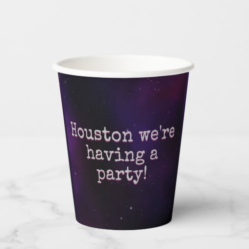 Purple Outer Space Birthday Paper Cups