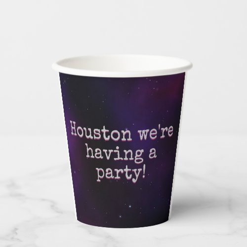 Purple Outer Space Birthday Paper Cups