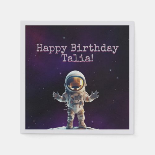 Purple Outer Space Paper Napkin