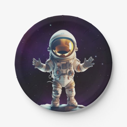 Purple Outer Space Paper Plate