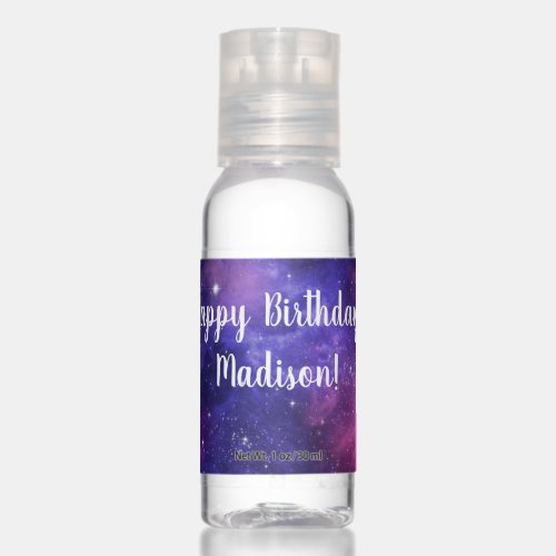 Purple Outer Space Sky Personalized Party Favors Hand Sanitizer