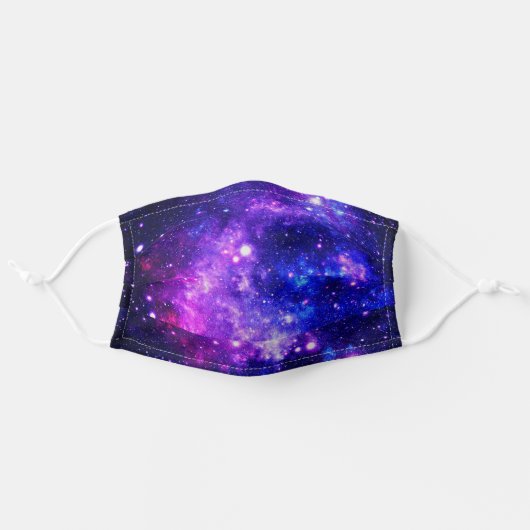 Purple Outer Space Stars Galaxy Adult Cloth Face Mask (Front, Unfolded)