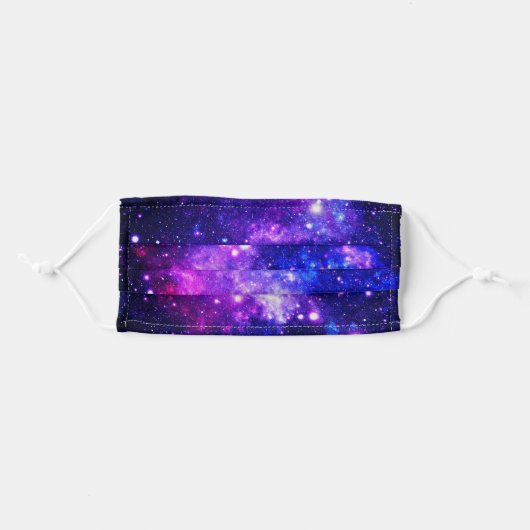 Purple Outer Space Stars Galaxy Adult Cloth Face Mask (Front, Folded)