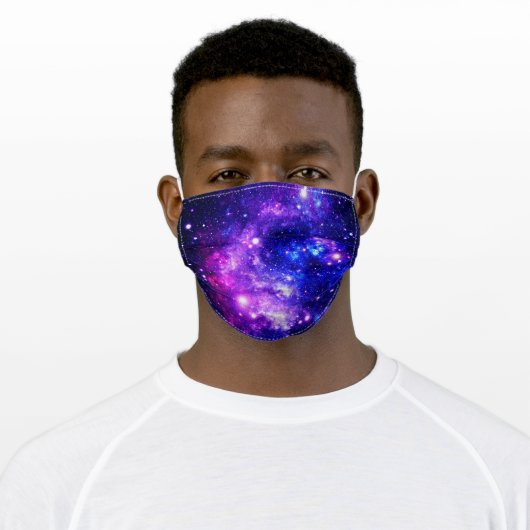 Purple Outer Space Stars Galaxy Adult Cloth Face Mask (Worn)