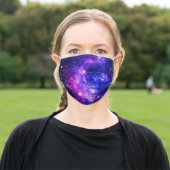 Purple Outer Space Stars Galaxy Adult Cloth Face Mask (Outside)