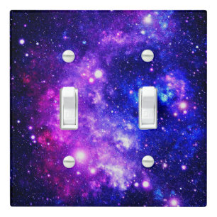 Purple Outer Space Stars Galaxy Light Switch Cover