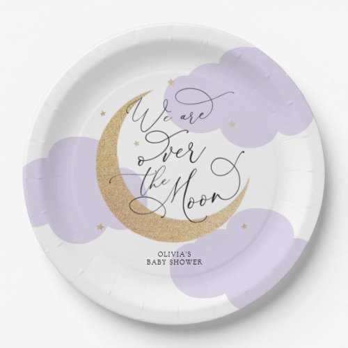 Purple Over the Moon Baby Shower