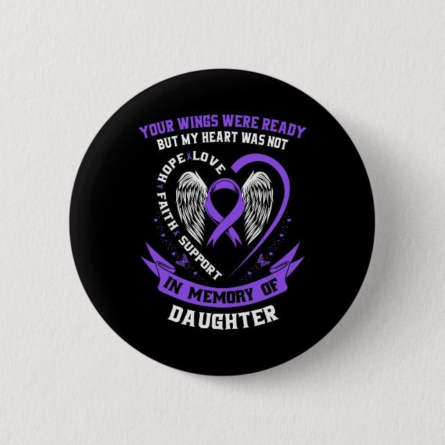 Purple Overdose Awareness Day Items In Memory Of D Button (Front)