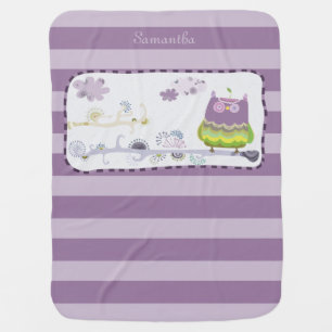 Purple Owl Baby Blanket