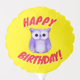 Purple Owl Birthday Balloon