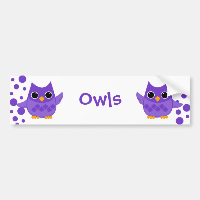 Purple Owl Bumper Sticker (Front)