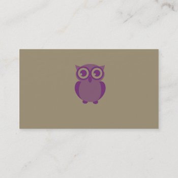 Purple Owl Business Cards by kfleming1986 at Zazzle