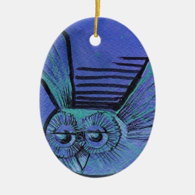 Purple Owl                                         Ceramic Ornament (Front)